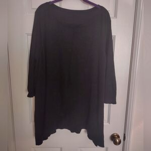 Avenue Black Asymmetrical Hem Sweater